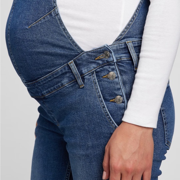 Gap Denim Maternity Overalls in Black (size M) - Picture 6 of 7